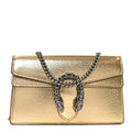 Gucci Metallic Calfskin Super Mini Dionysus Shoulder Bag Gold