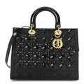 Christian Dior Patent Cannage Large Lady Dior Black