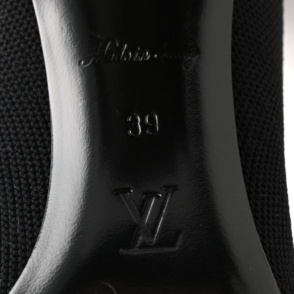 Louis Vuitton Monogram Stretch Fabric Silhouette Ankle Boots 39 Black