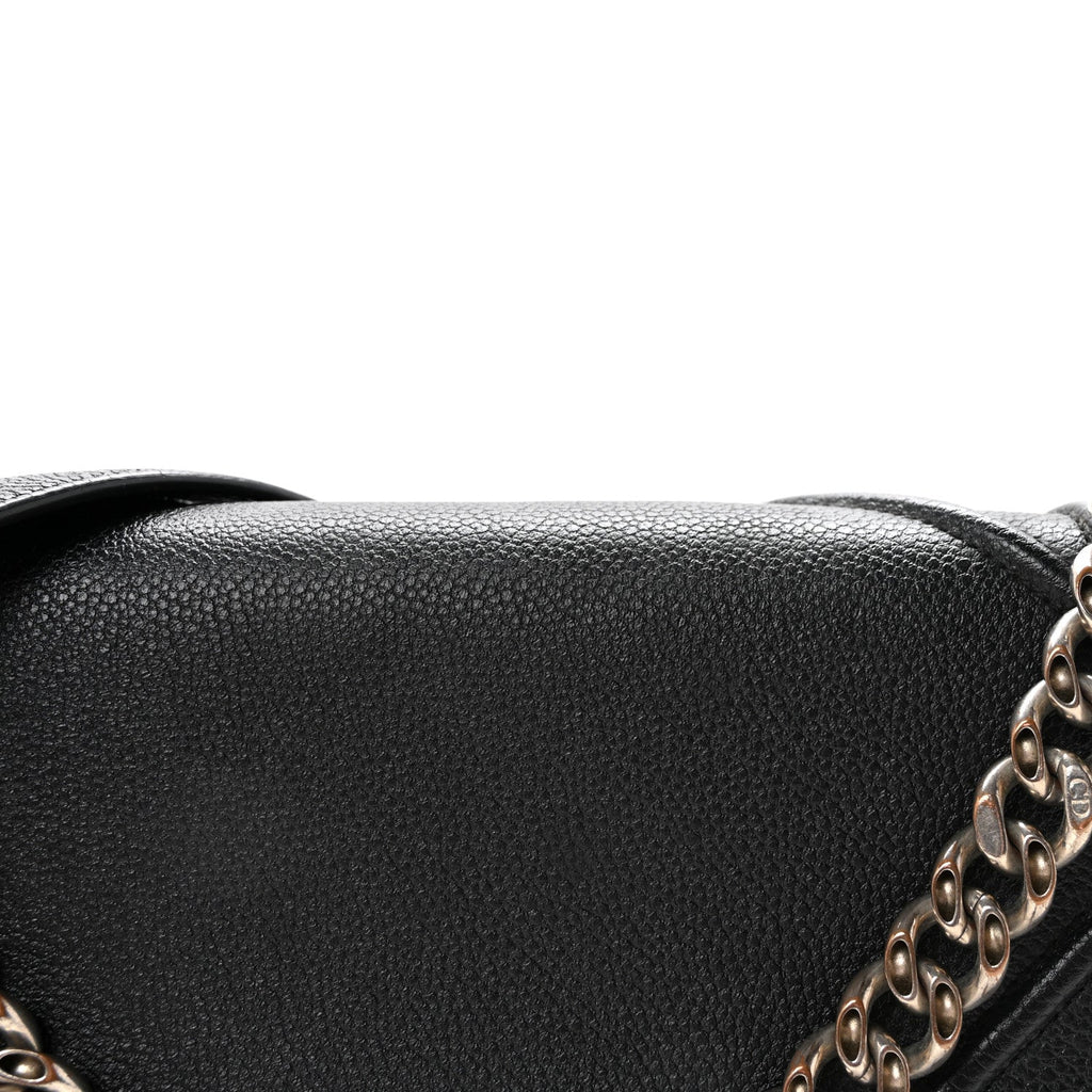 Christian Dior Grained Calfskin Medium Diorama Flap Bag Black