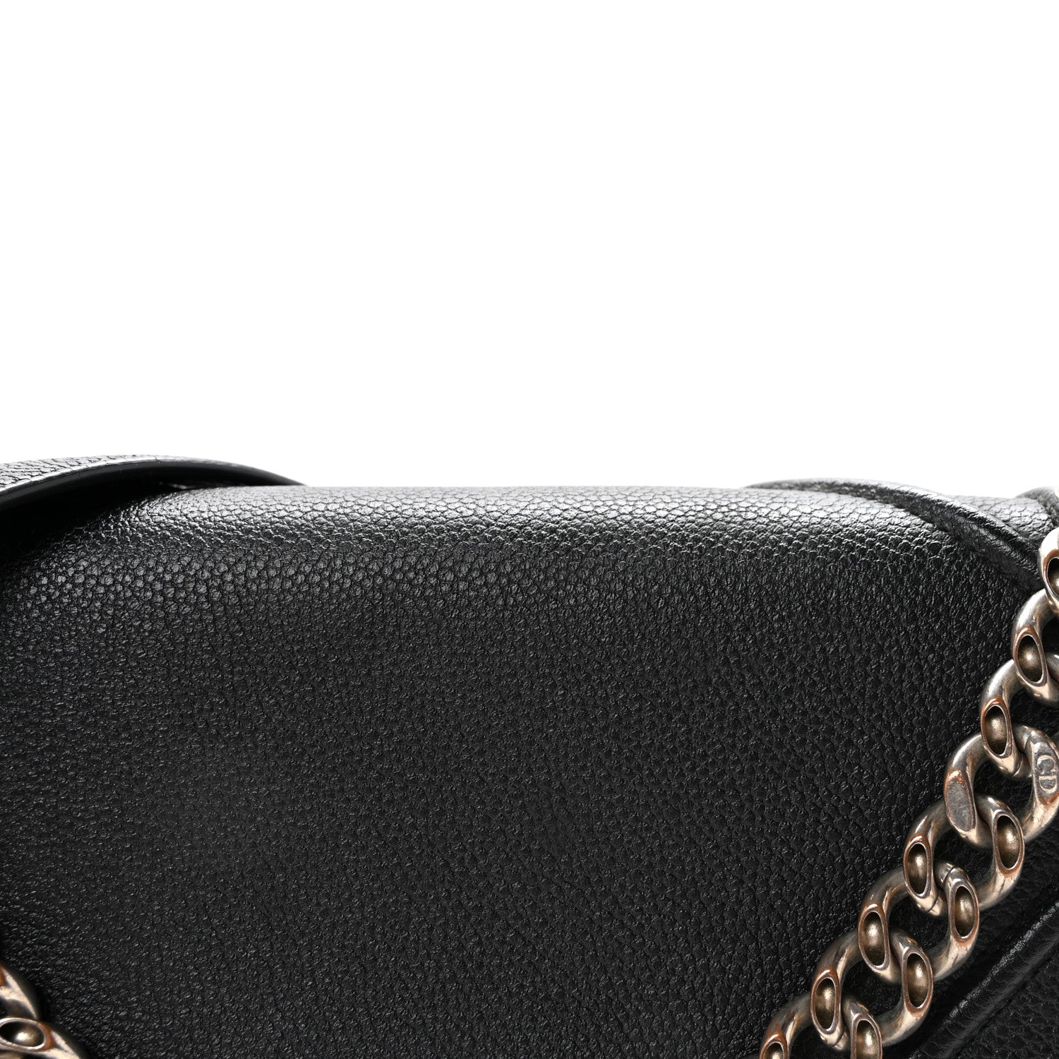 Christian Dior Grained Calfskin Medium Diorama Flap Bag Black