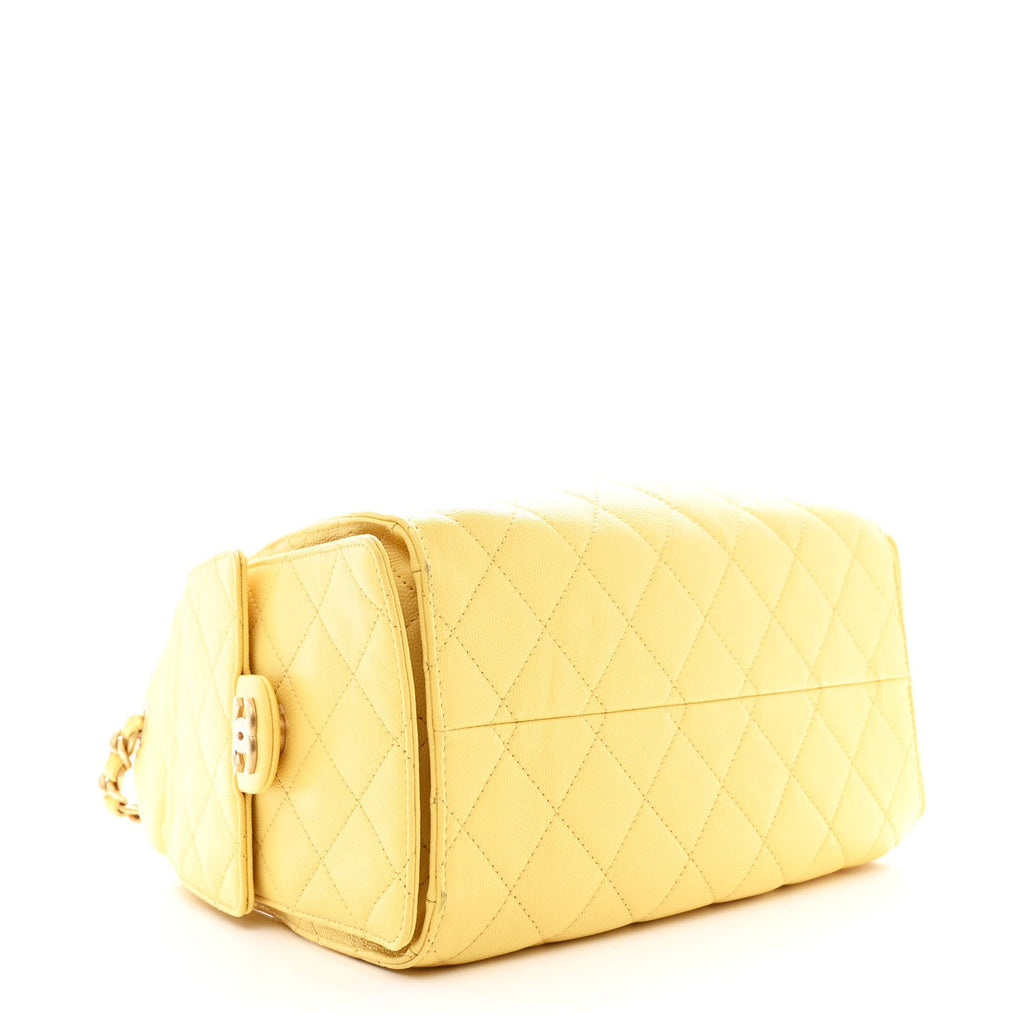Chanel Caviar Quilted Small Chanel 25 Handbag Light Yellow