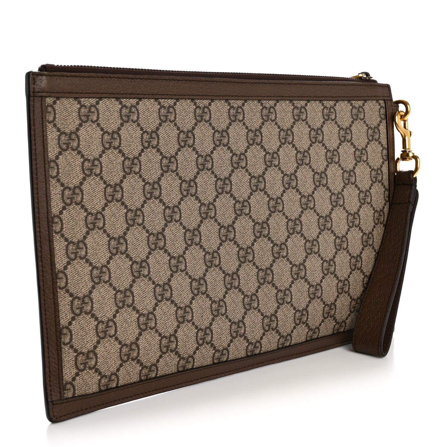 Gucci X DISNEY GG Supreme Monogram Donald Duck Interlocking G Wristlet Pouch Beige Multicolor New Acero