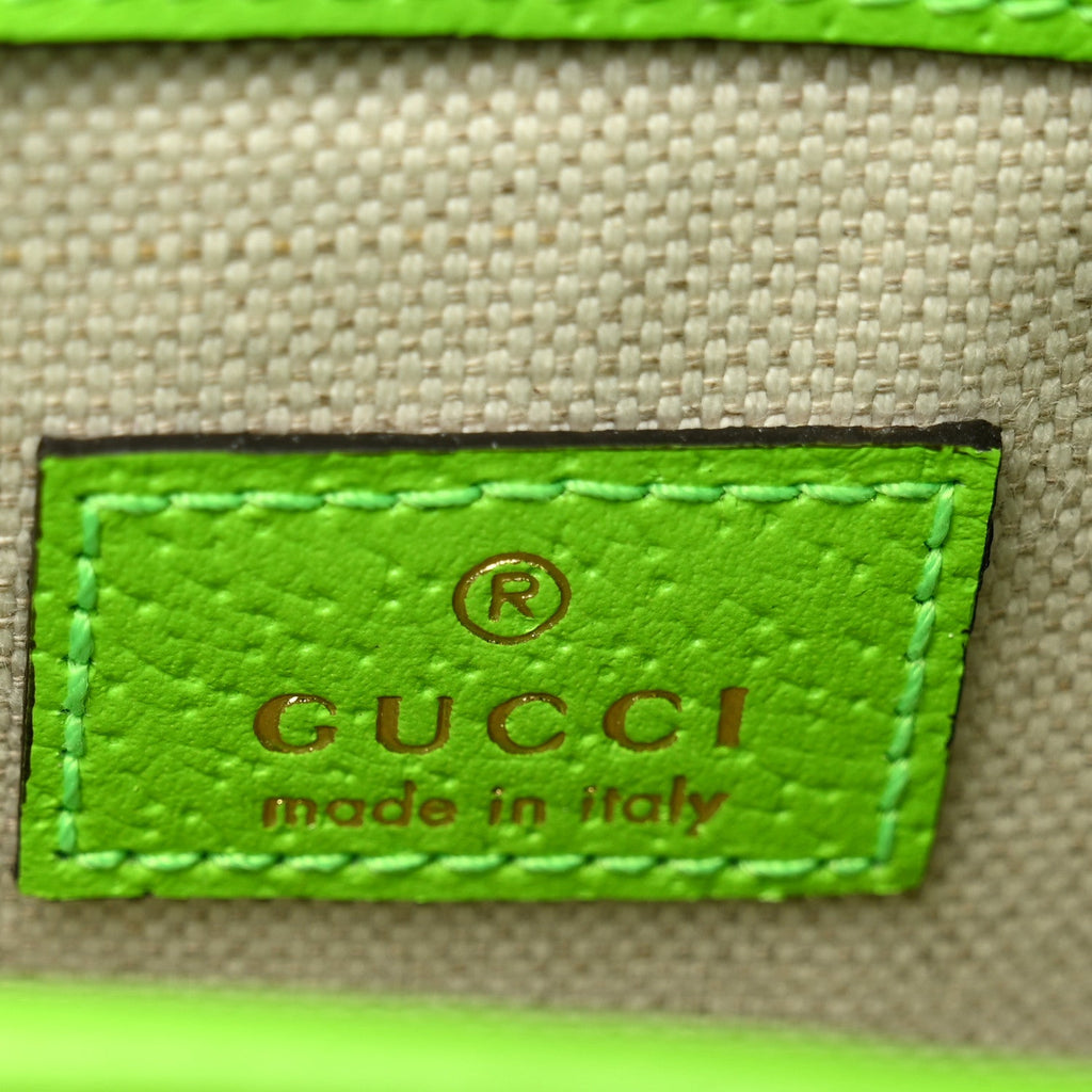 Gucci GG Supreme Monogram Web Small Ophidia Belt Bag Beige Ebony Electric Green