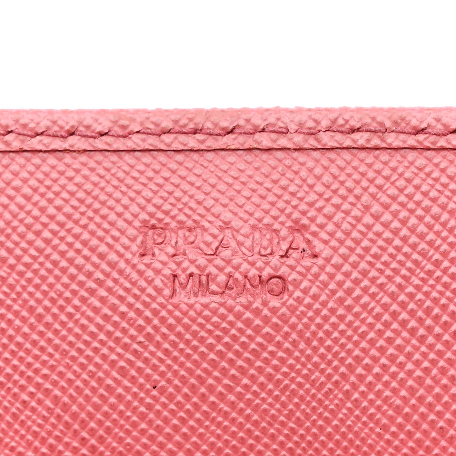 Prada Saffiano Metal Oro Chain Wallet Ibisco