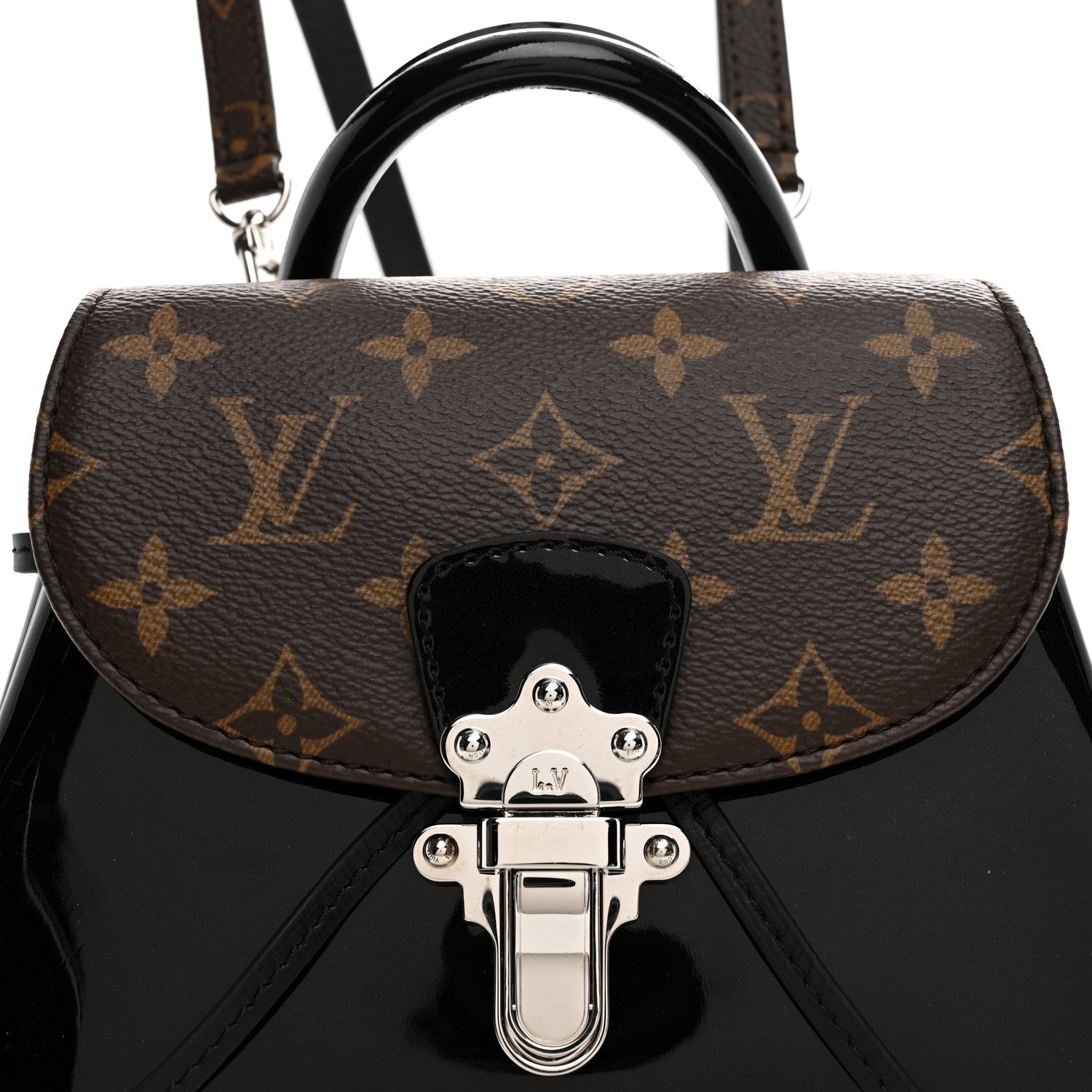 Louis Vuitton Patent Monogram Hot Springs Backpack Black