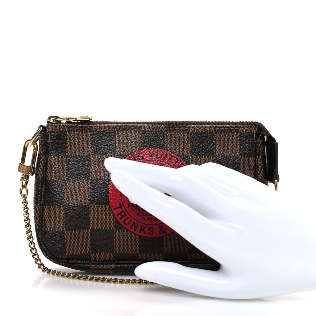 Louis Vuitton Damier Ebene Complice Trunks and Bags Mini Pochette Accessories Red