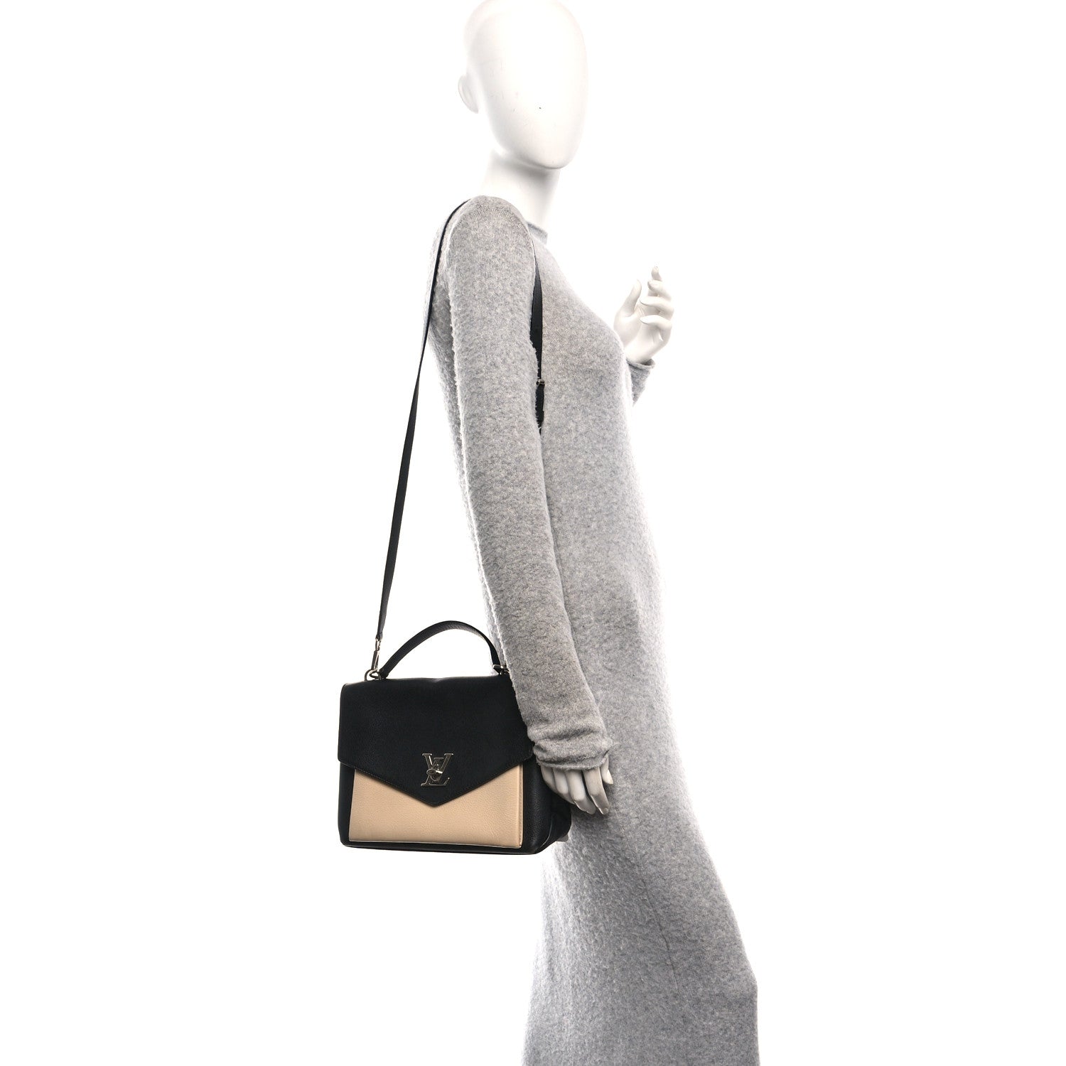 Louis Vuitton Soft Calfskin My Lockme Top Handle Vanille Black