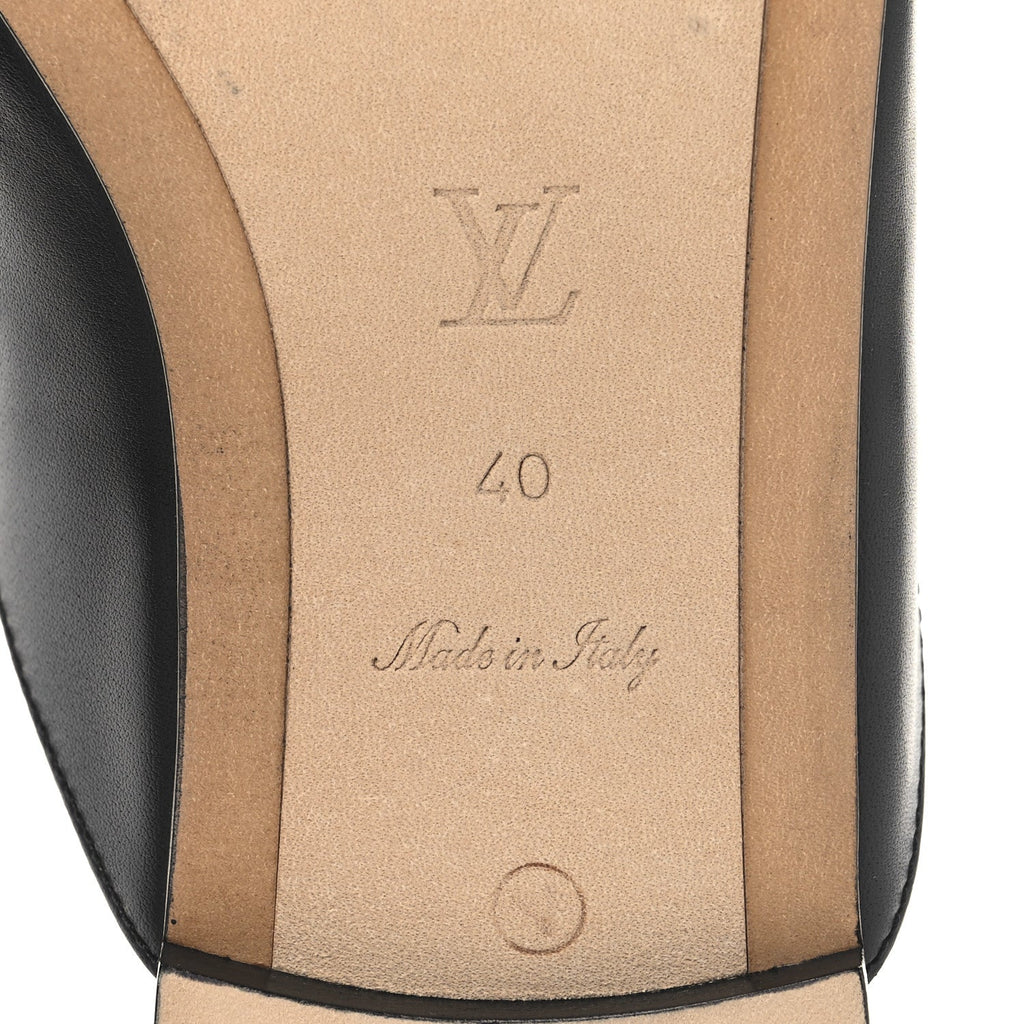 Louis Vuitton Calfskin LV Mare Open Back Loafers 40 Black