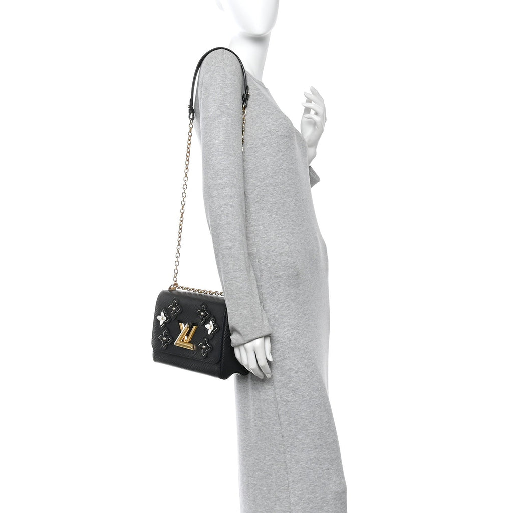 Louis Vuitton Epi Flowers Twist Shoulder Bag MM Black