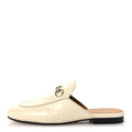 Gucci Glamour Calfskin Guccissima Womens Princetown Slippers 37 New Ivoire