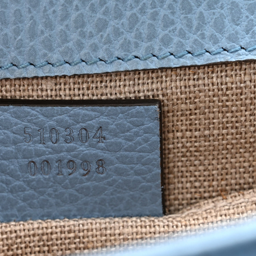 Gucci Dollar Calfskin Small Interlocking G Shoulder Bag Mineral Blue