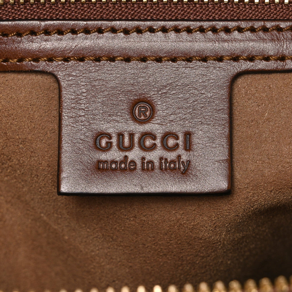 Gucci GG Supreme Monogram Medium Zippered Bucket Tote Beige Tuscany