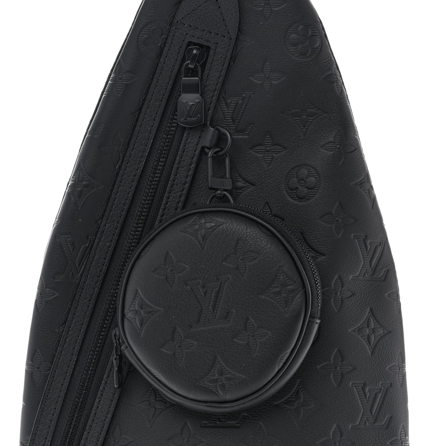 Louis Vuitton Calfskin Shadow Monogram Duo Slingbag Black