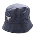 Prada Re-Nylon Metal Triangle Logo Womens Bucket Hat XL Black