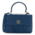 Chanel Lambskin Quilted Small Trendy CC Flap Dual Handle Bag Blue