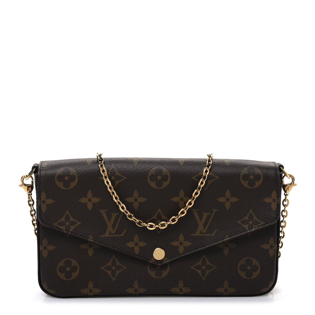 Louis Vuitton Monogram Pochette Felicie Chain Wallet Fuchsia
