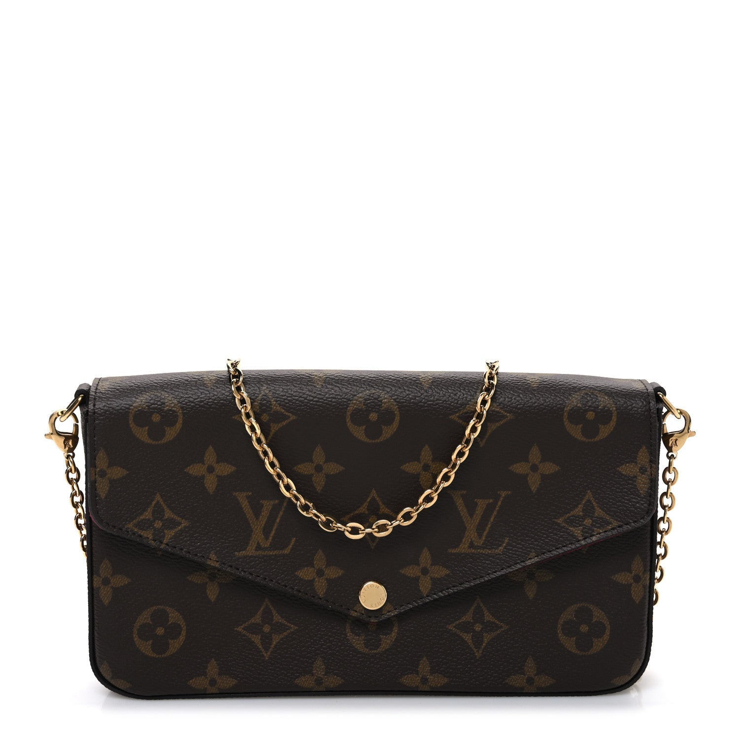 Louis Vuitton Monogram Pochette Felicie Chain Wallet Fuchsia