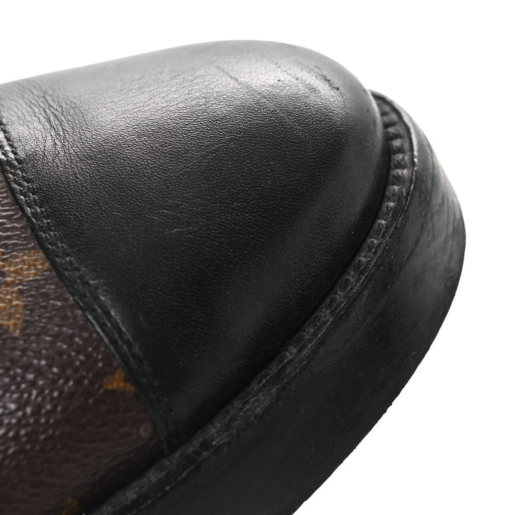 Louis Vuitton Calfskin Monogram Wonderland Flat Ranger Boots 36.5 Black