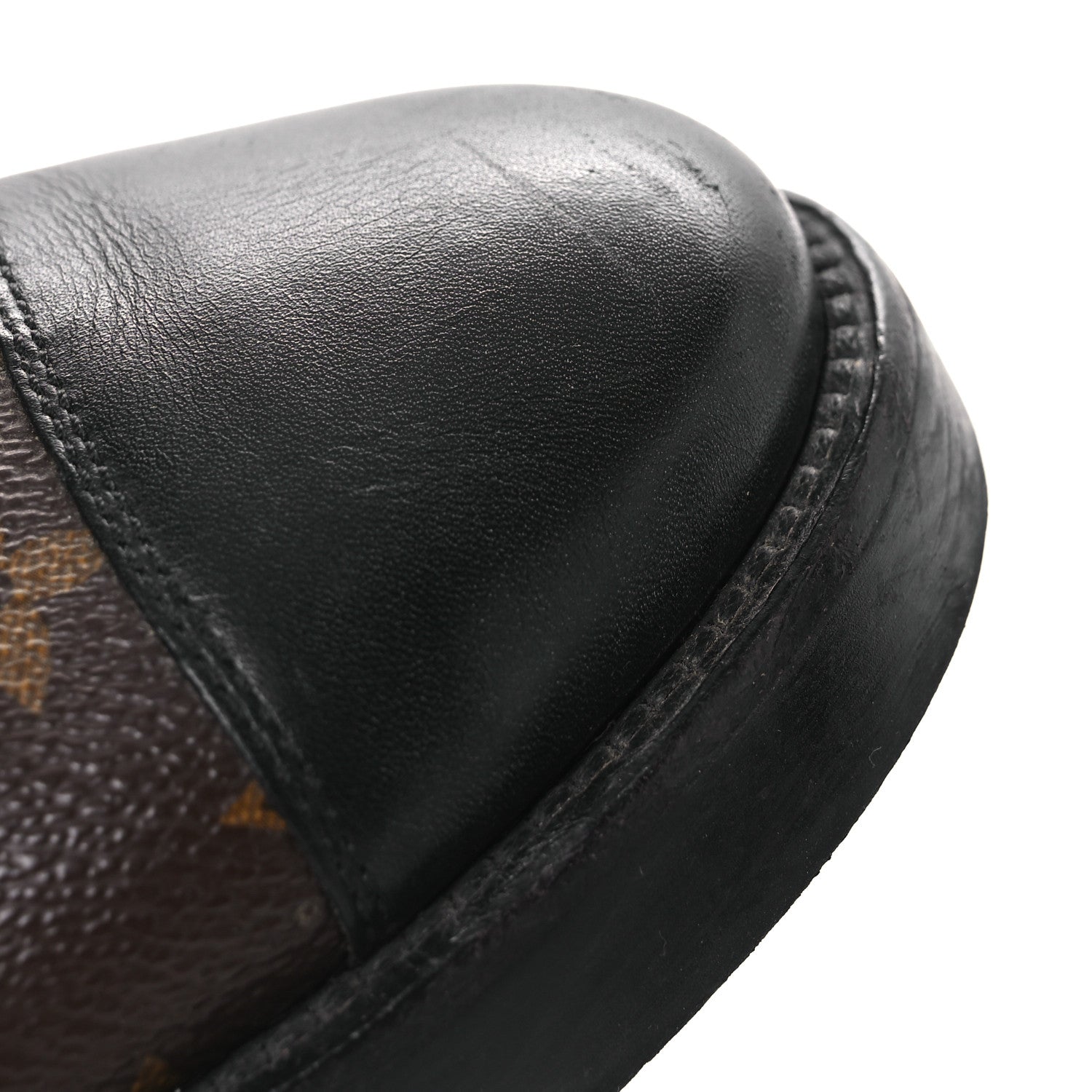 Louis Vuitton Calfskin Monogram Wonderland Flat Ranger Boots 36.5 Black