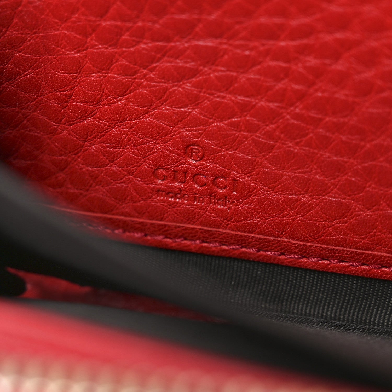 Gucci Pebbled Calfskin Soho Zip Around Wallet Red