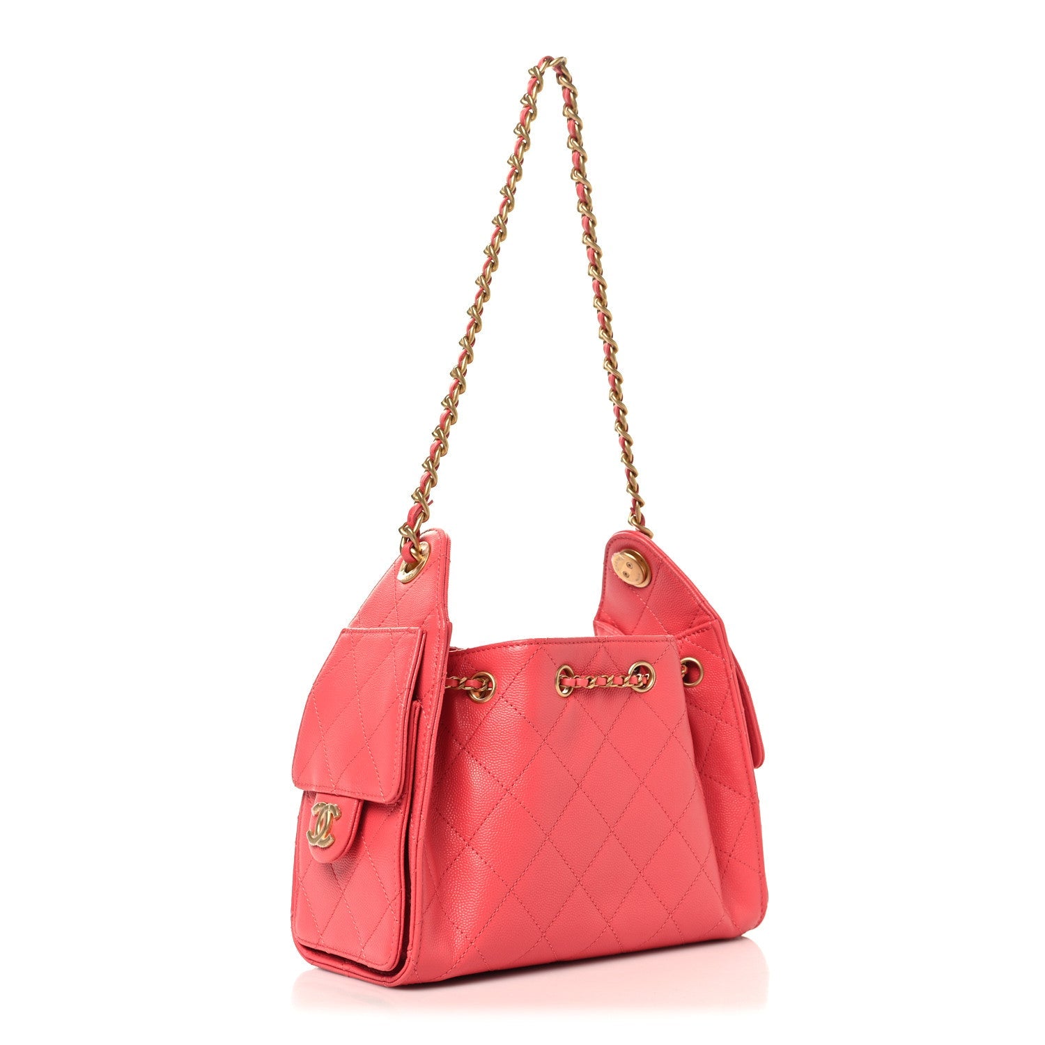 Chanel Caviar Quilted Mini Chanel 25 Handbag Coral