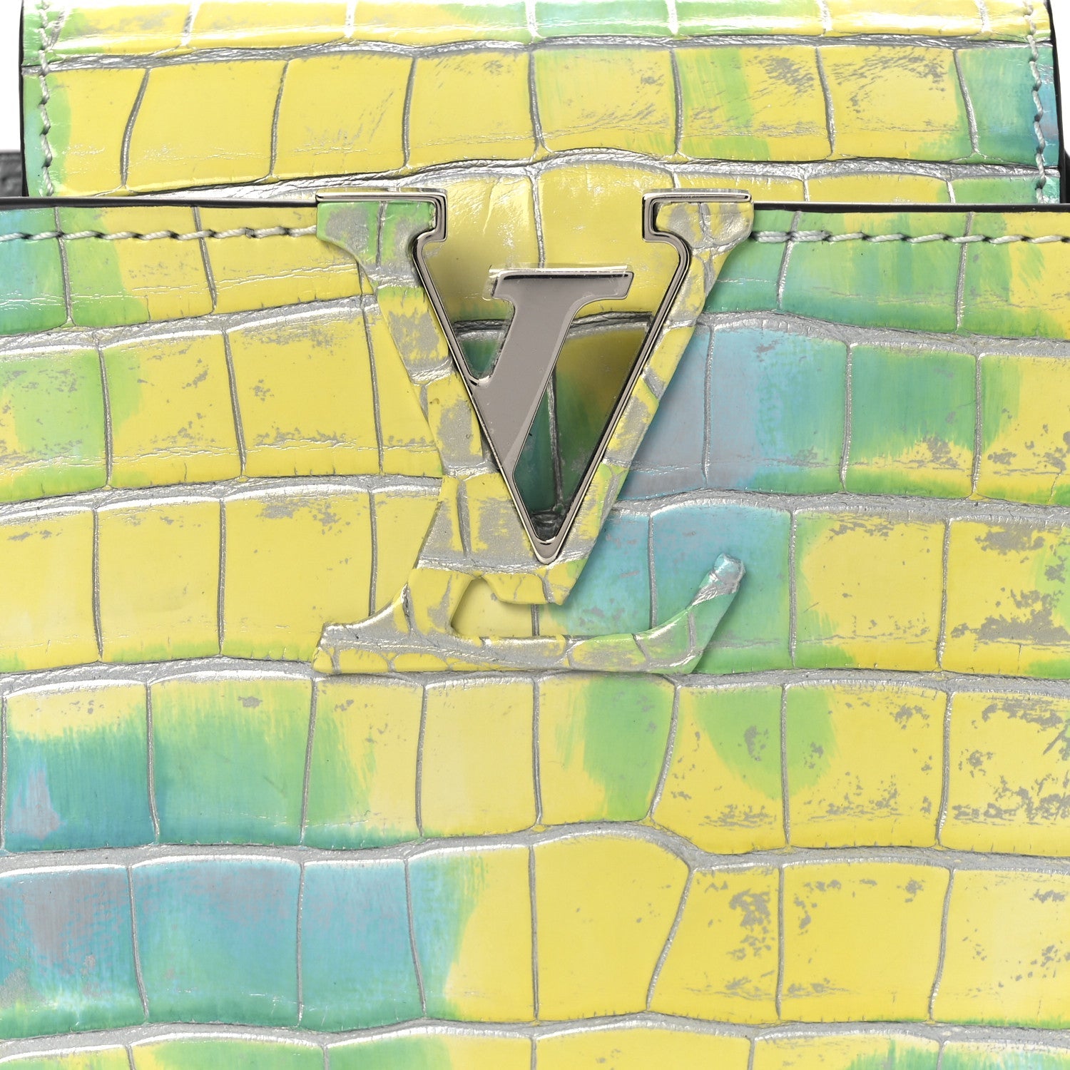 Louis Vuitton Crocodile Mini Capucines  Yellow Blue