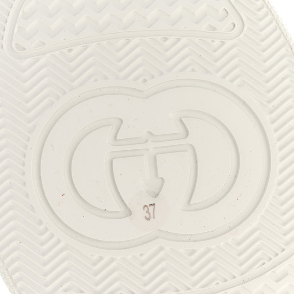 Gucci Calfskin GG Tennis Embossed Perforated Womens Platform 55mm Sneakers 37 Great White