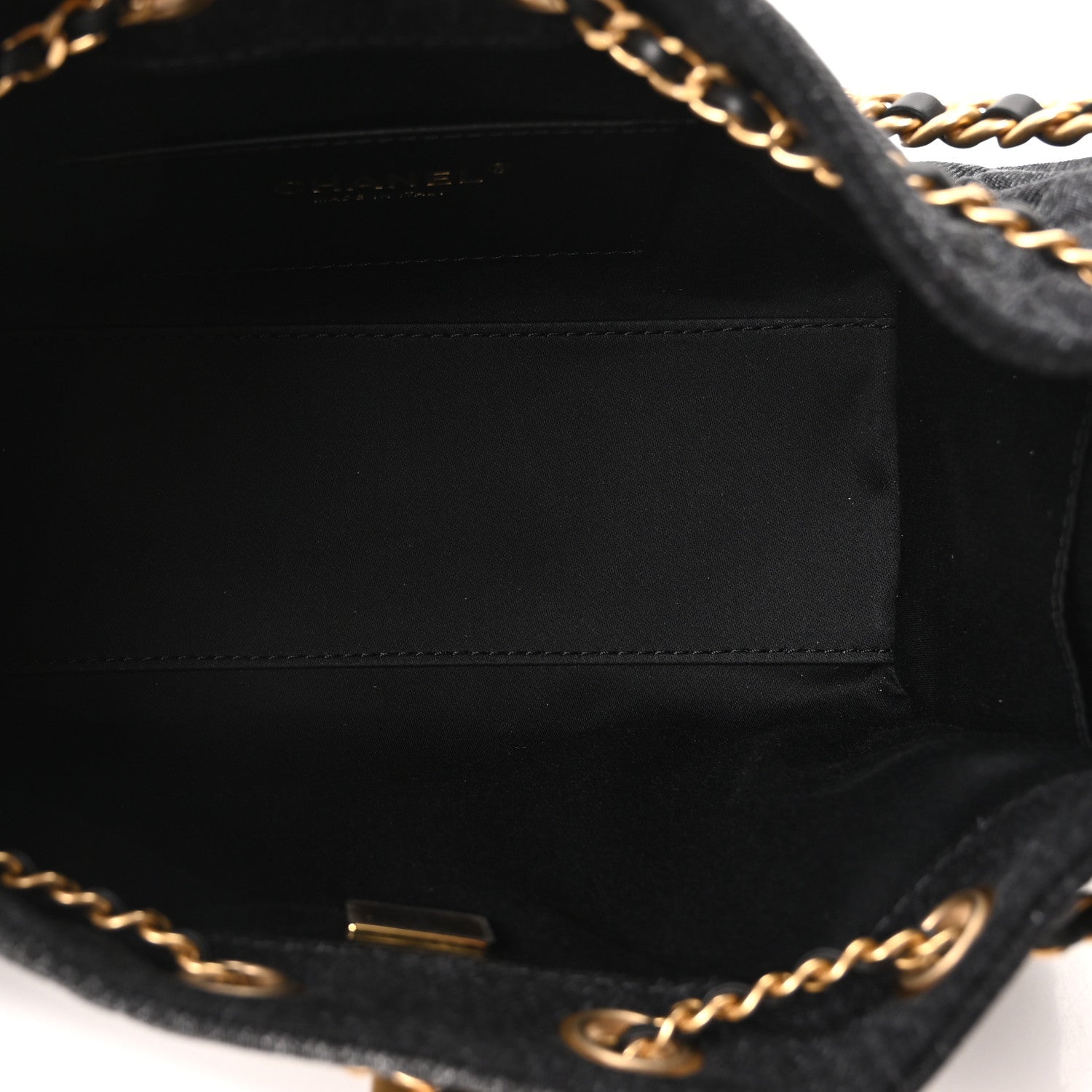 Chanel Washed Denim Quilted Mini Chanel 25 Handbag Black
