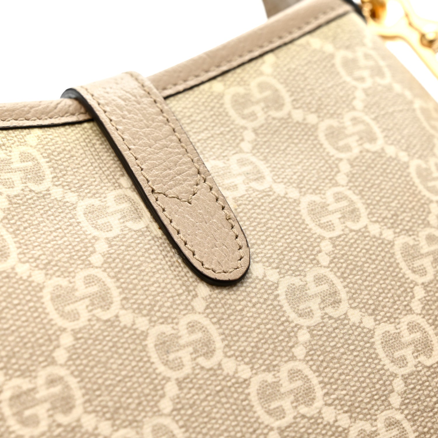 Gucci GG Supreme Monogram Textured Dollar Calfskin Mini Jackie 1961 Hobo Beige Mystic White Oatmeal