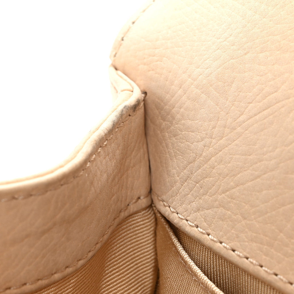 Chanel Nubuck Quilted Medium Boy Flap Beige