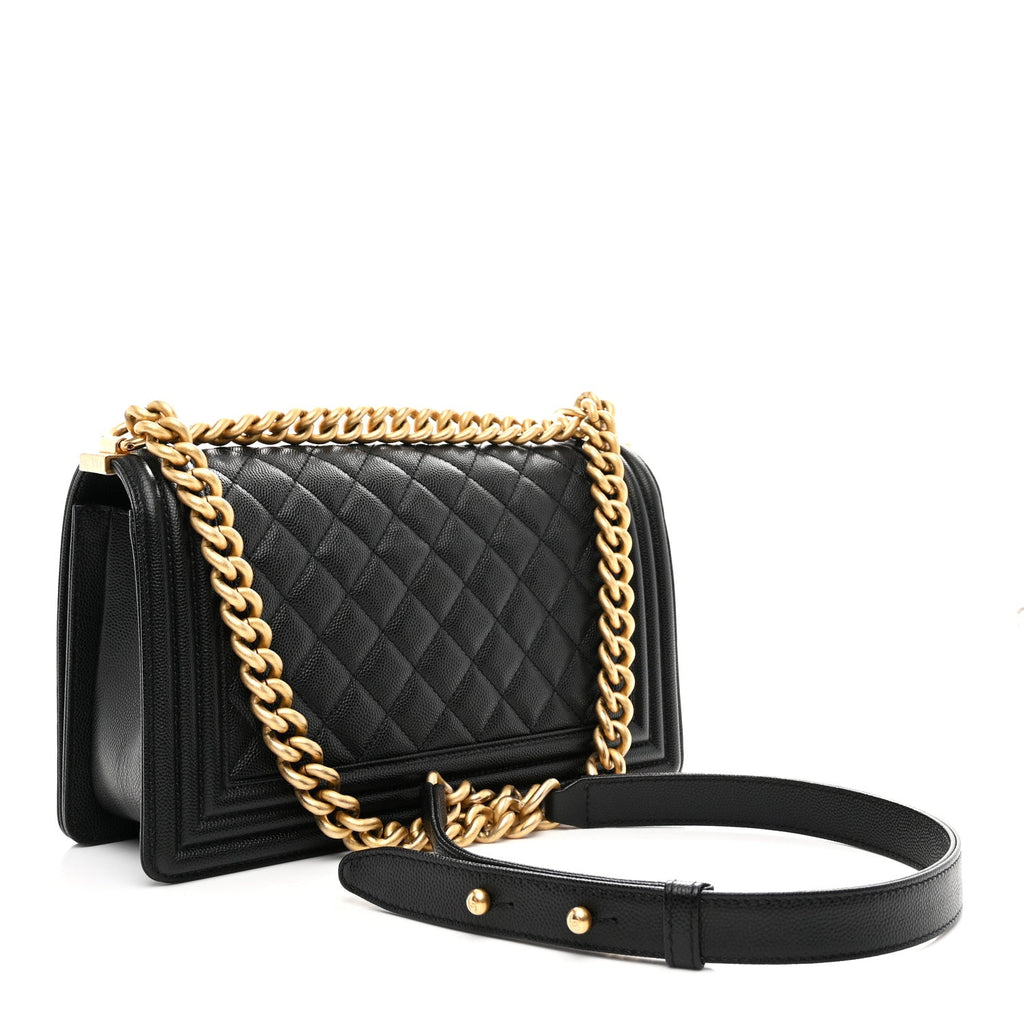 Chanel Caviar Quilted Medium Boy Flap Black