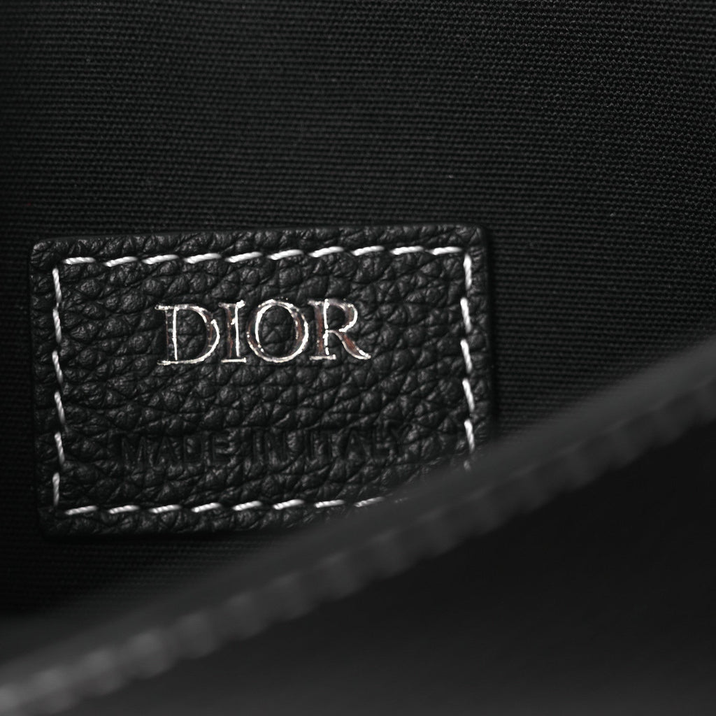 Christian Dior X KAWS Grained Calfskin Saddle Pouch Black
