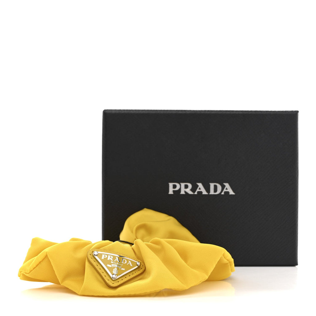 Prada Re-Nylon Metal Logo Scrunchie Giallo