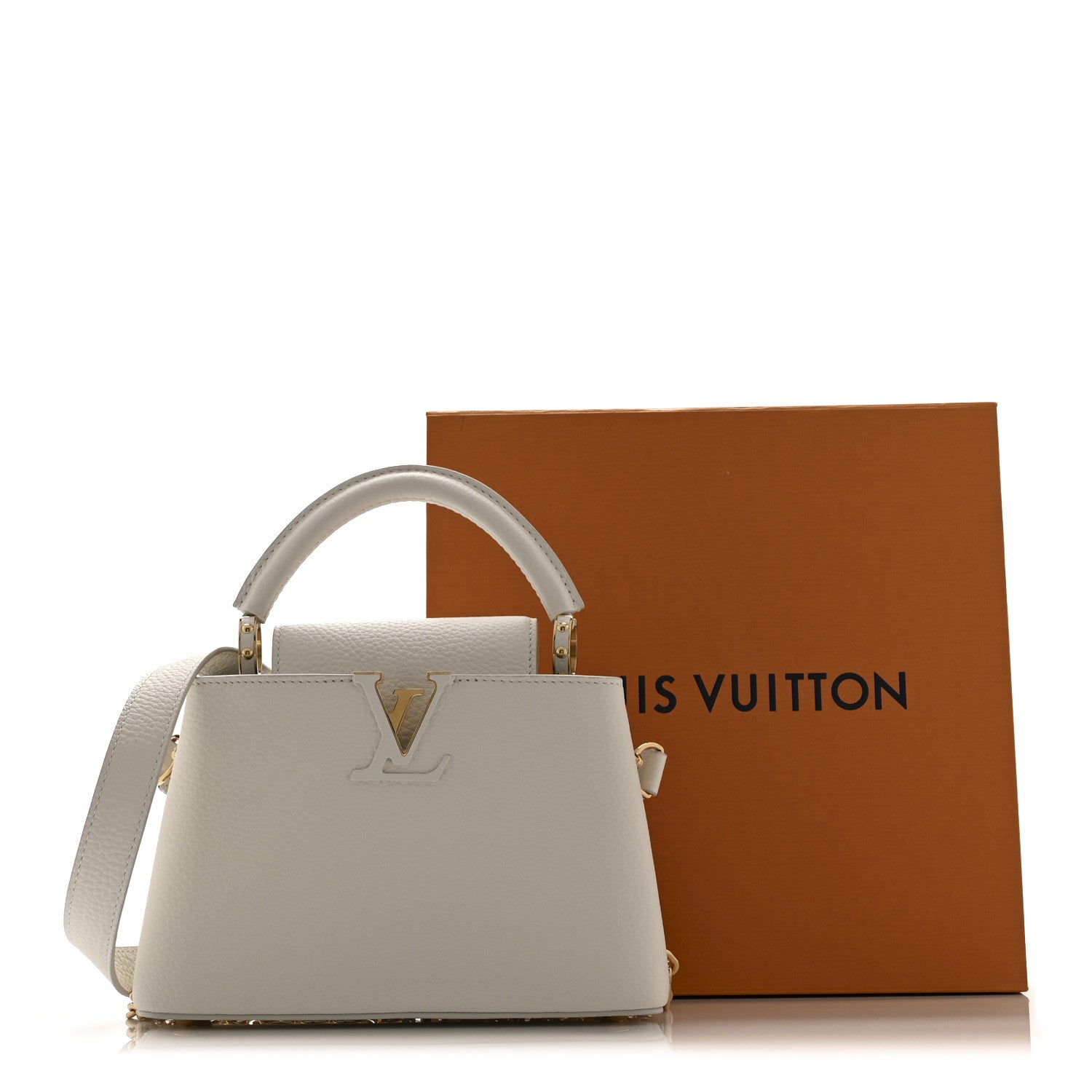 Louis Vuitton Taurillon Small Chain My Capucines Snow