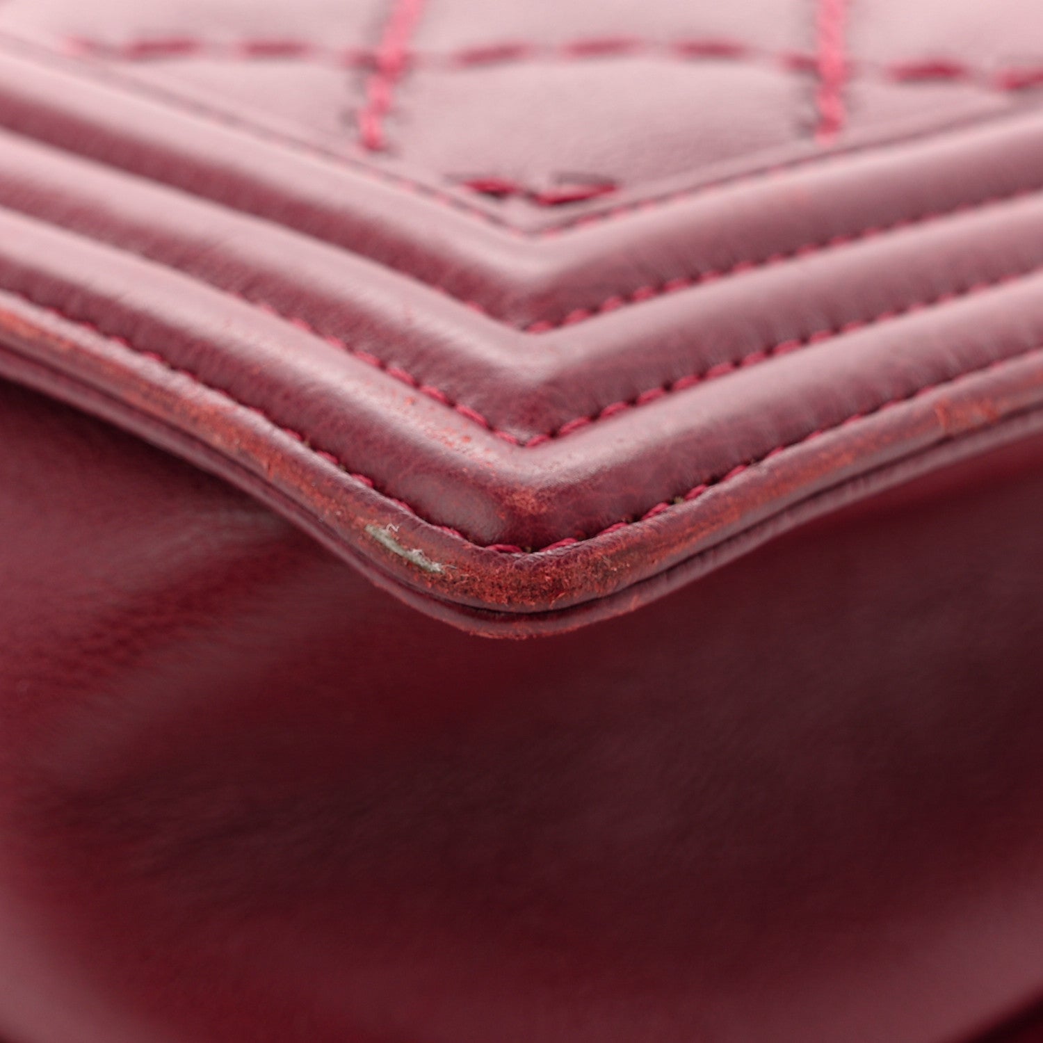 Chanel Calfskin Quilted Double Stitch New Medium Boy Flap Burgundy
