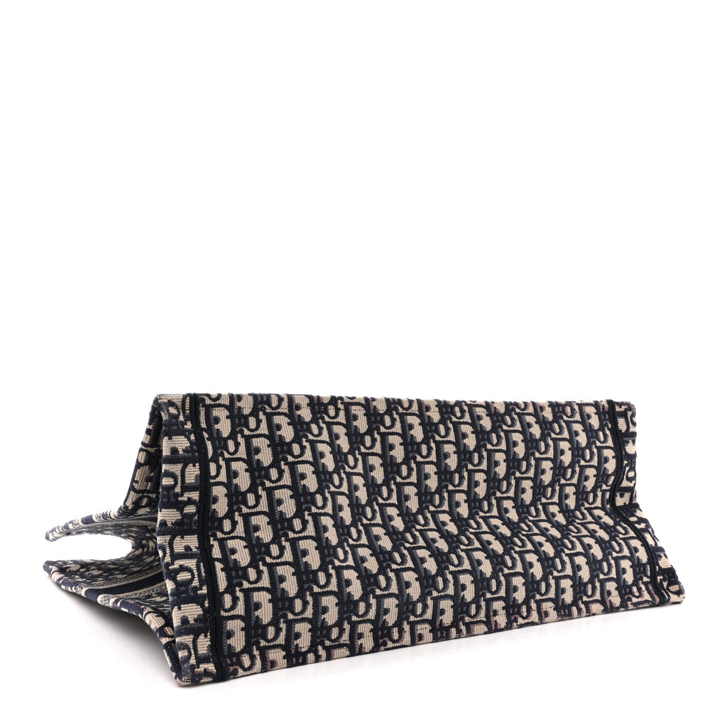 Christian Dior Oblique Large Book Tote Blue Multicolor