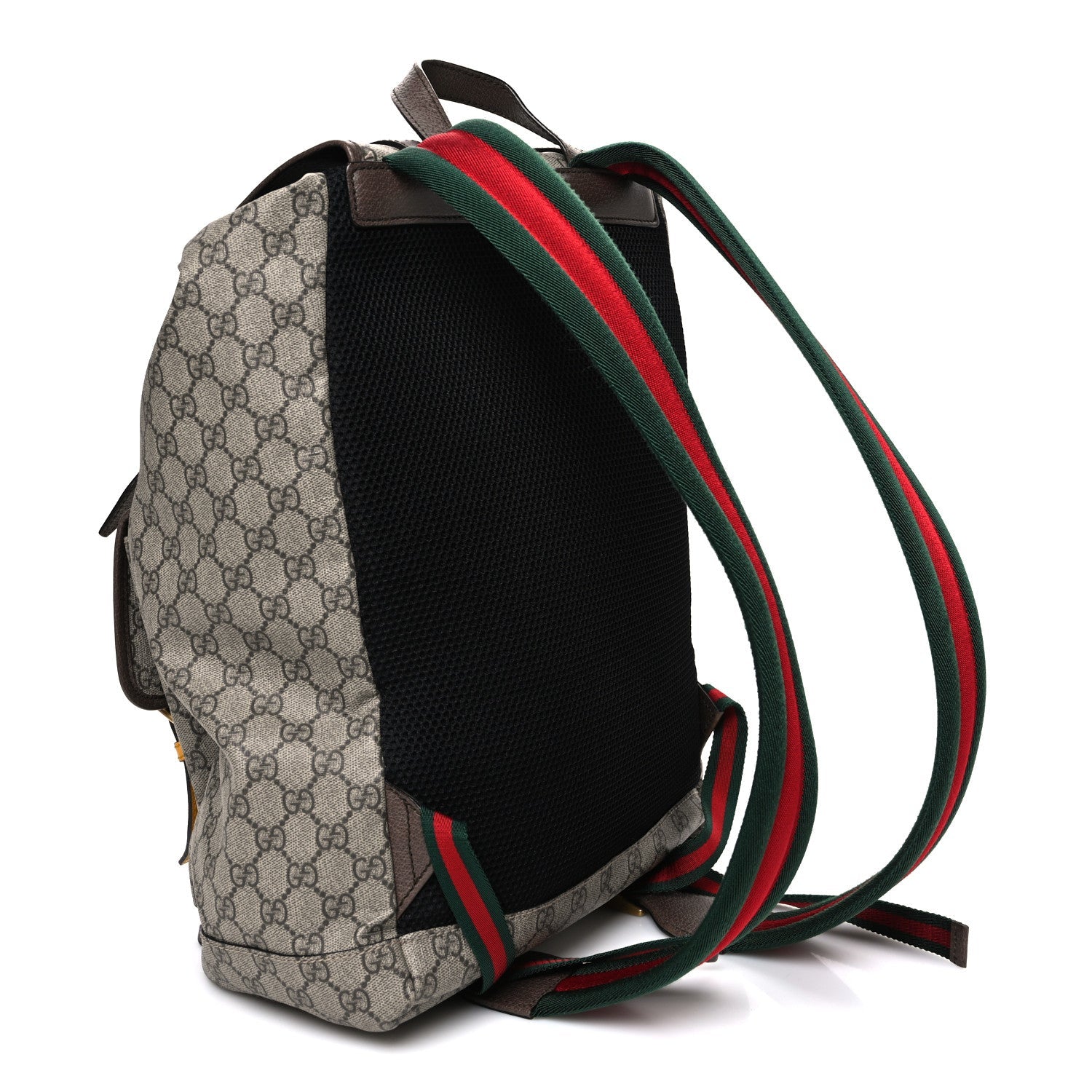Gucci Soft GG Supreme Monogram Neo Vintage Double Buckle Backpack Beige New Acero Crop