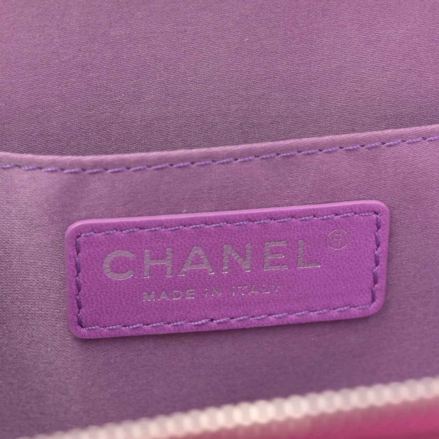 Chanel Patent Quilted Small Pocket Box Camera Case Purple