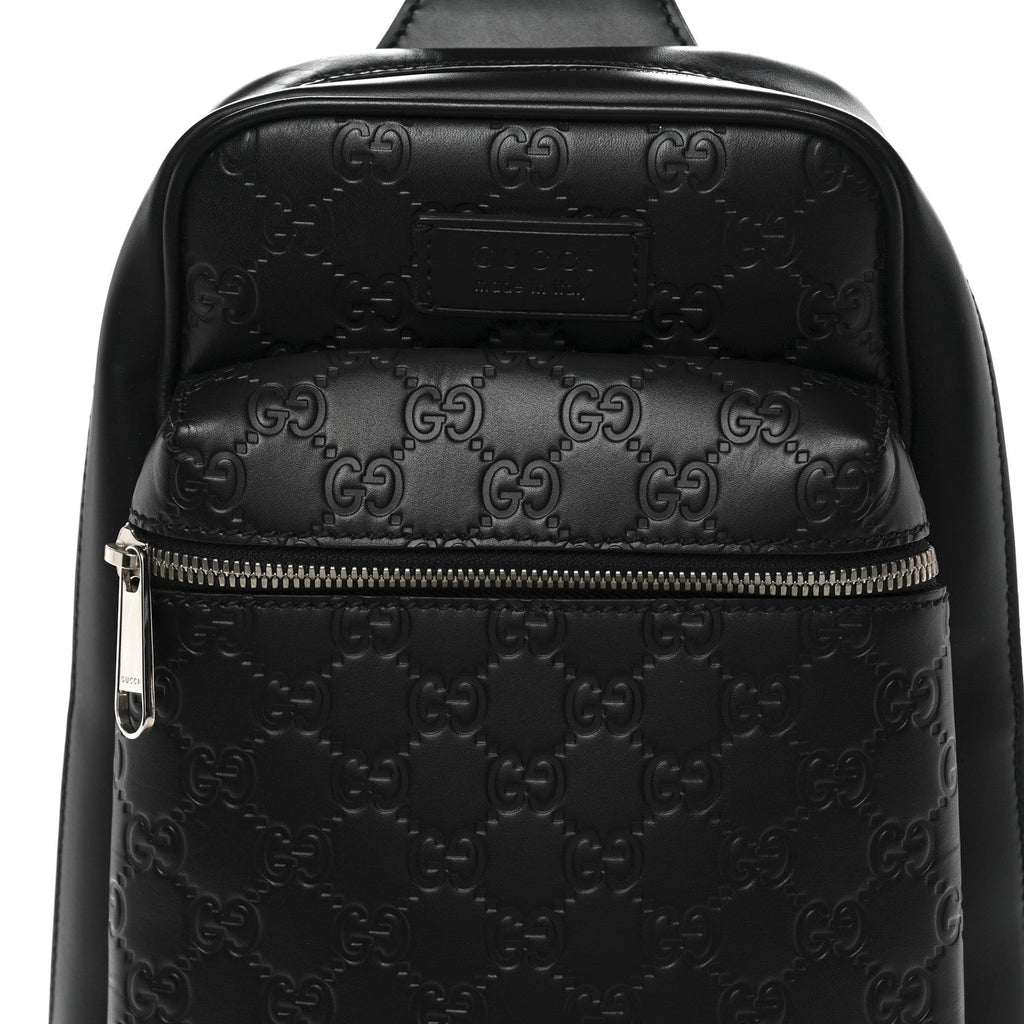 Gucci Guccissima Sling Backpack Black