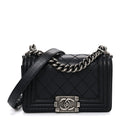 Chanel Calfskin Double Stitch Small Boy Flap Black