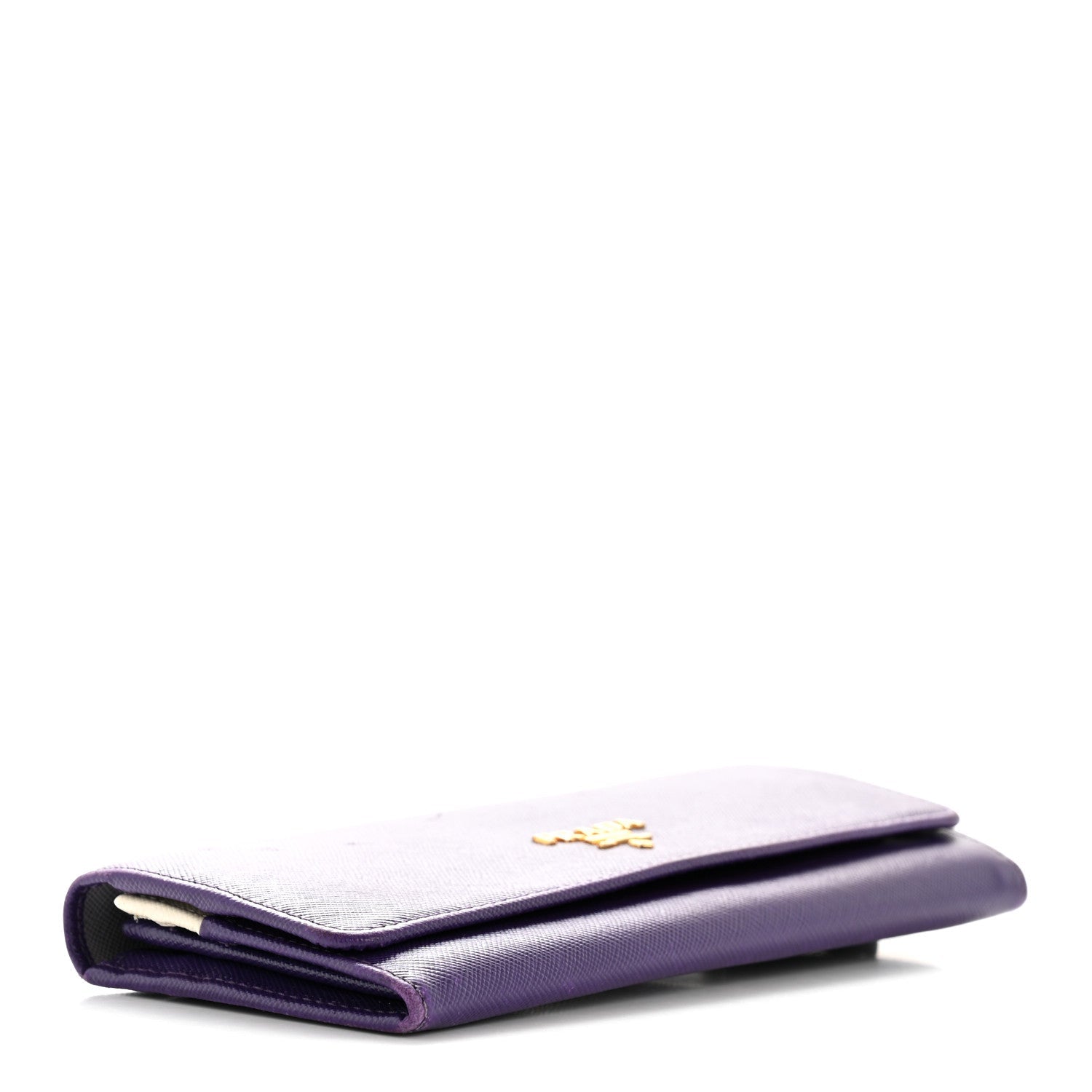 Prada Saffiano Lux Continental Flap Travel Wallet Viola Multicolor