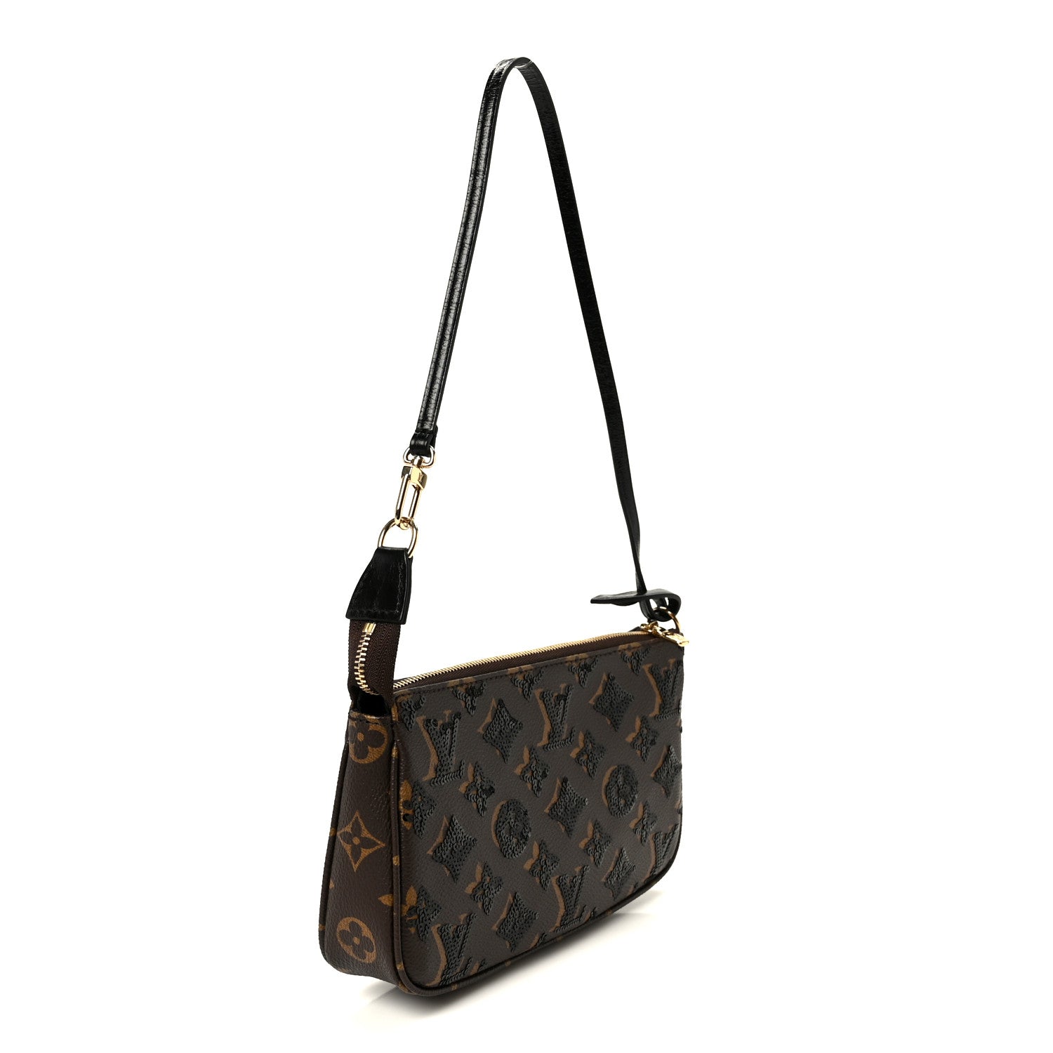 Louis Vuitton Monogram Sequins Pochette Accessories Black