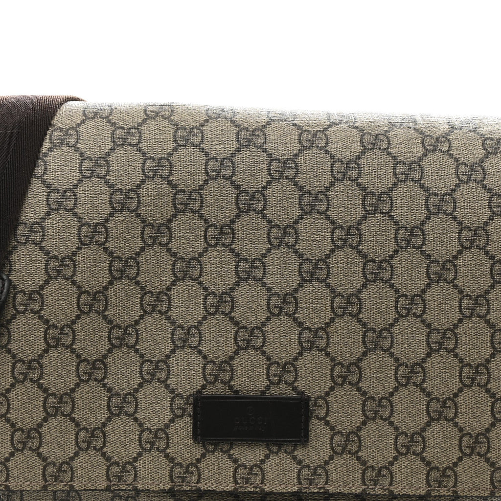 Gucci GG Plus Monogram Messenger Diaper Bag Dark Brown
