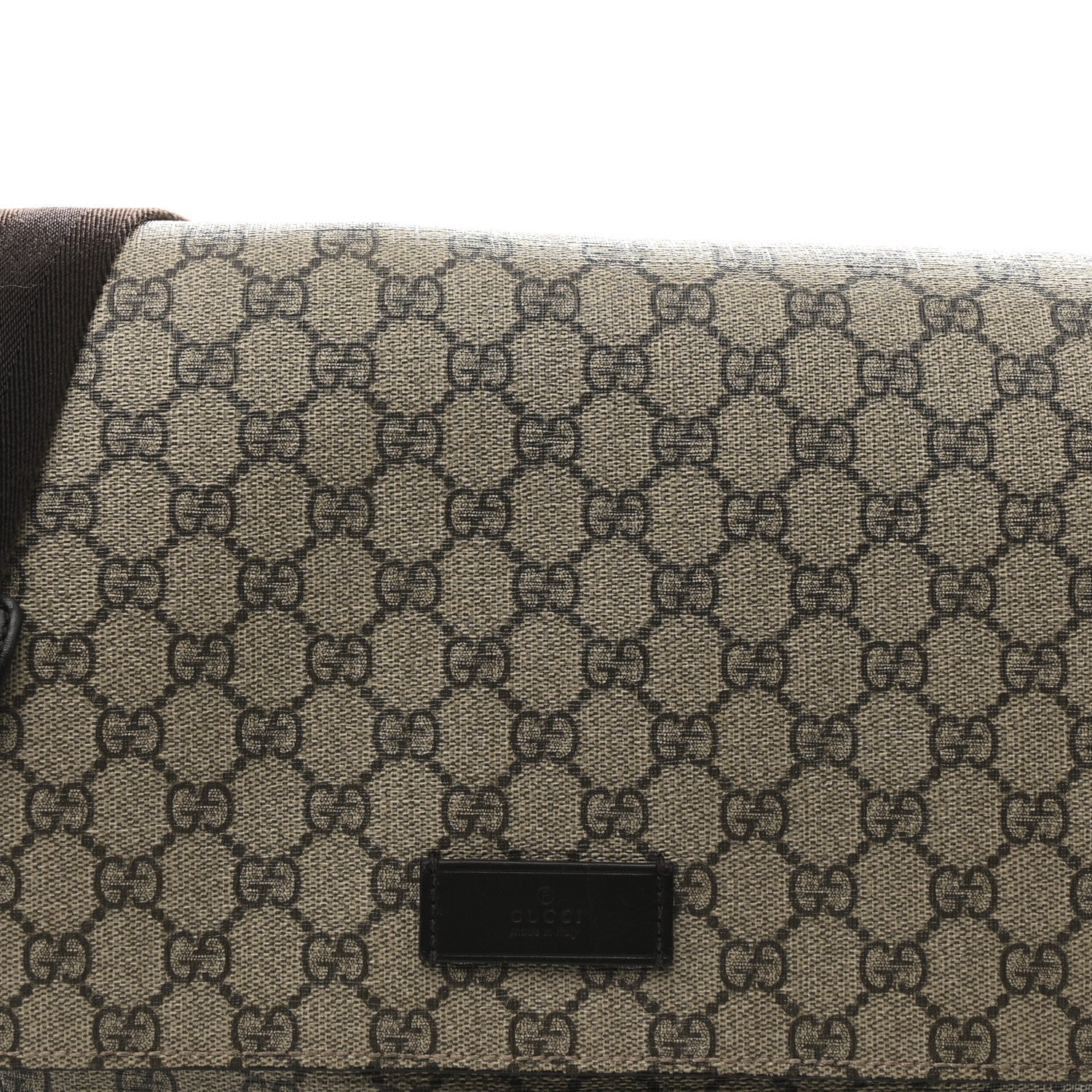 Gucci GG Plus Monogram Messenger Diaper Bag Dark Brown