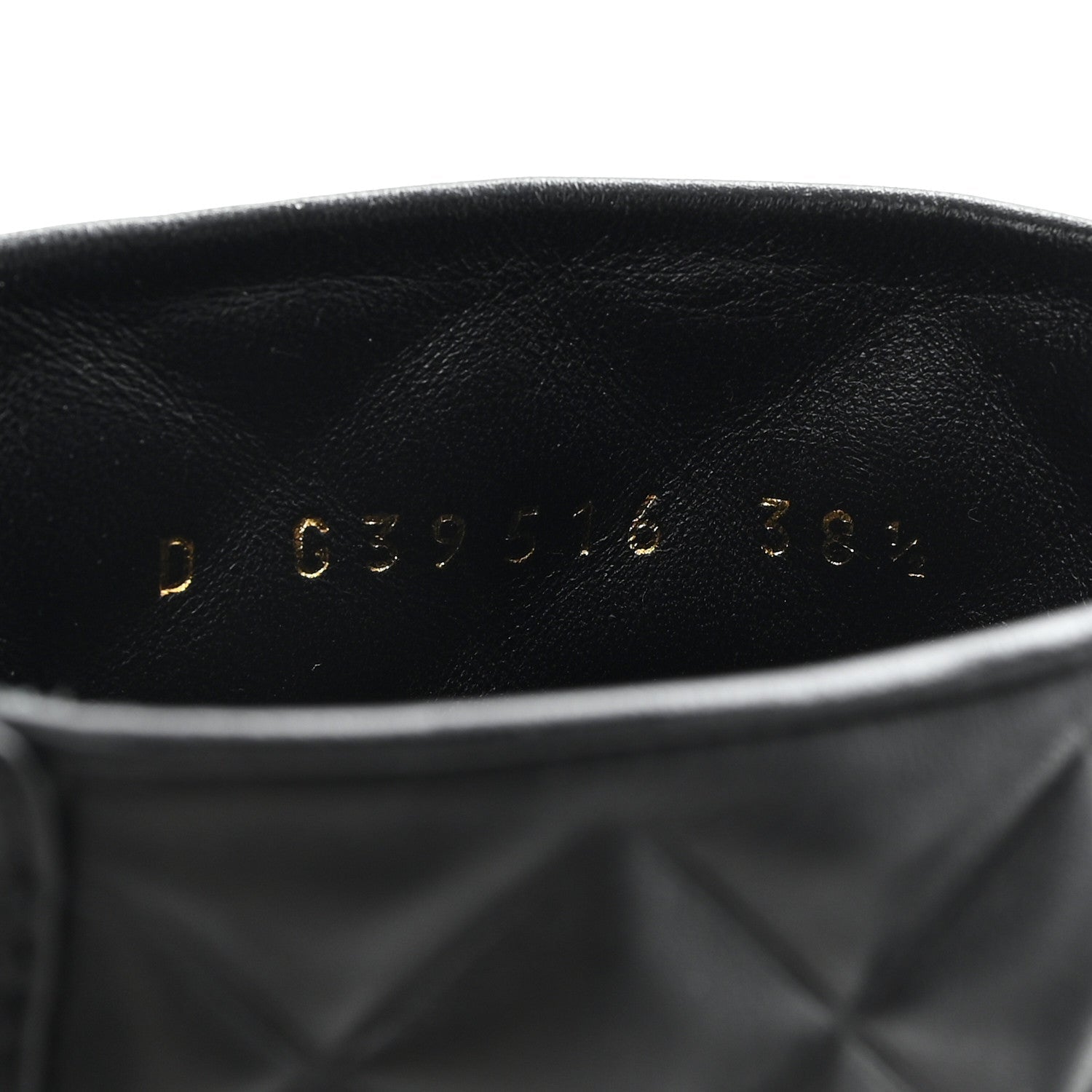 Chanel Shiny Calfskin Quilted Lace Up Combat Boots 38.5 Black