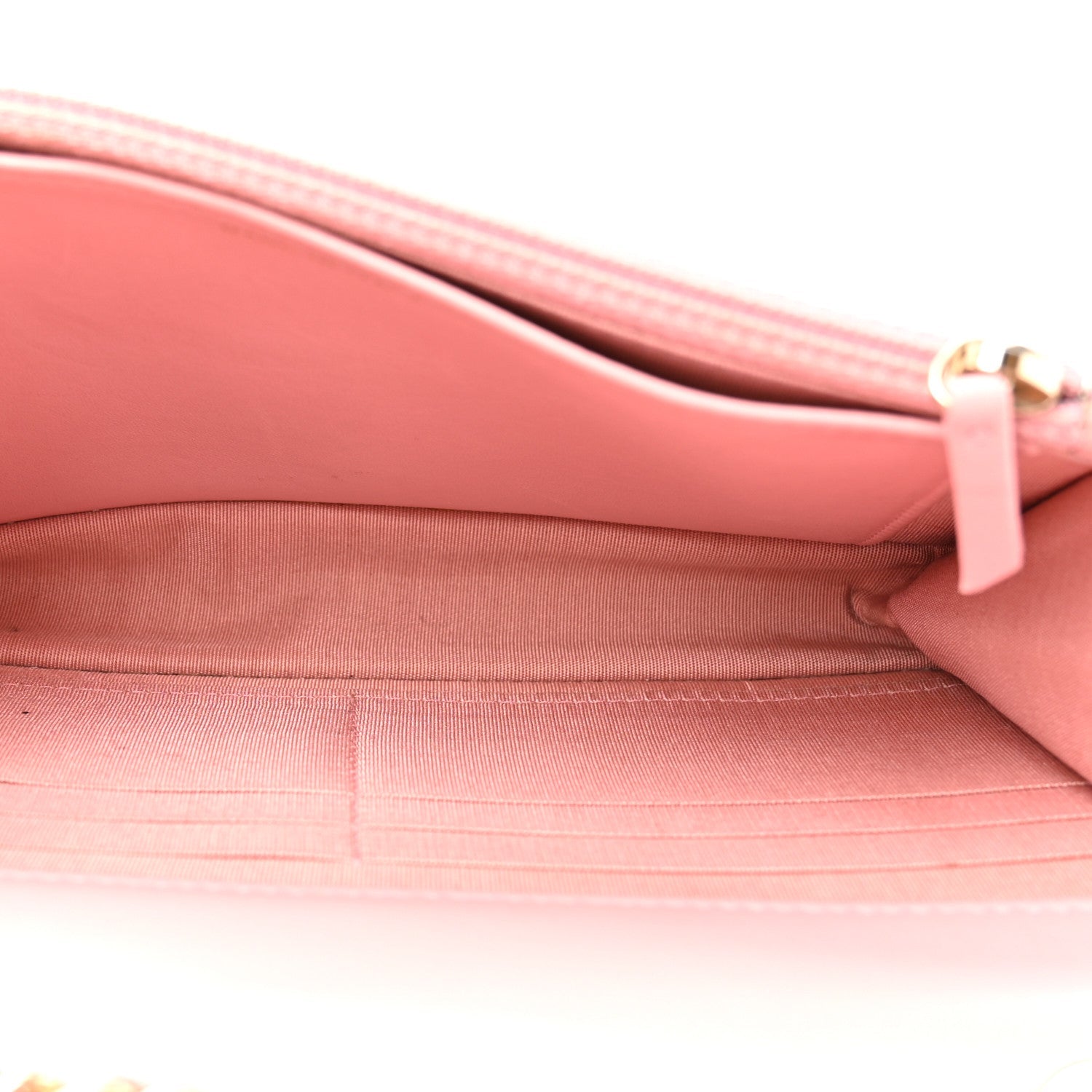 Chanel Lambskin Chevron Quilted Trendy CC Wallet On Chain WOC Pink