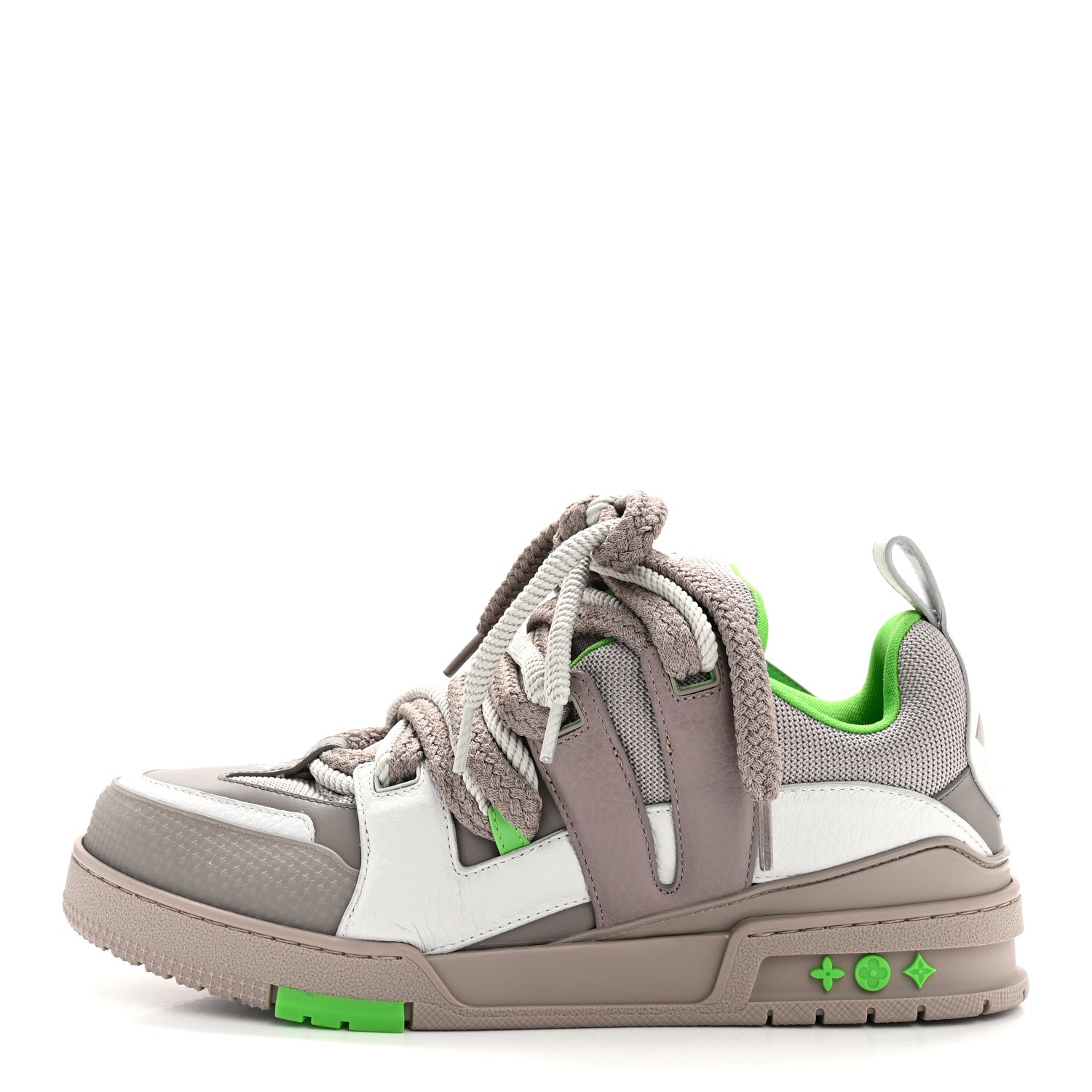 Louis Vuitton Calfskin Mens LV Skate Sneaker 9 Grey Green