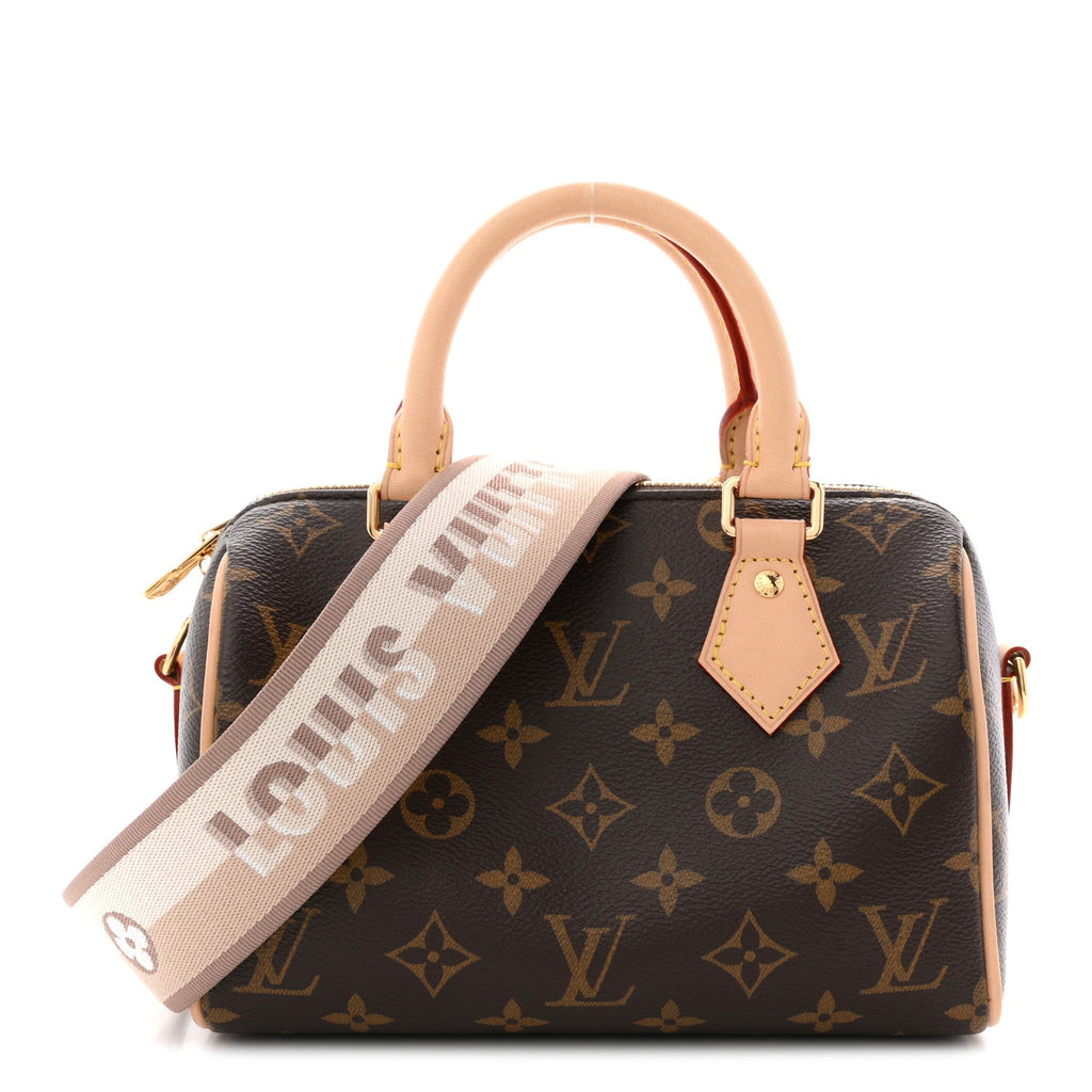 Louis Vuitton Monogram Speedy Bandouliere 20 Beige