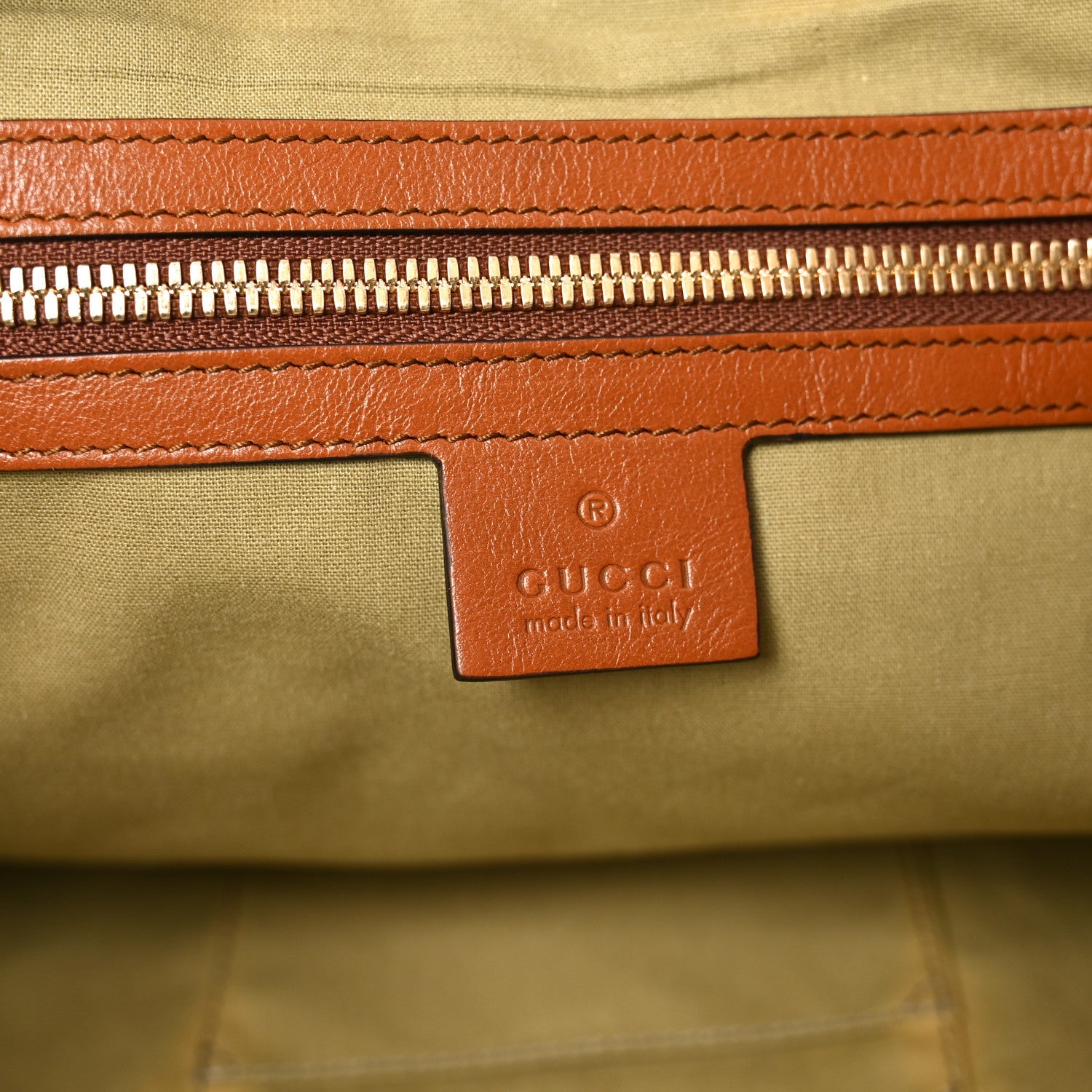 Gucci Vintage Canvas Calfskin Web Large Ophidia Half Moon Hobo Sand Light Cuir